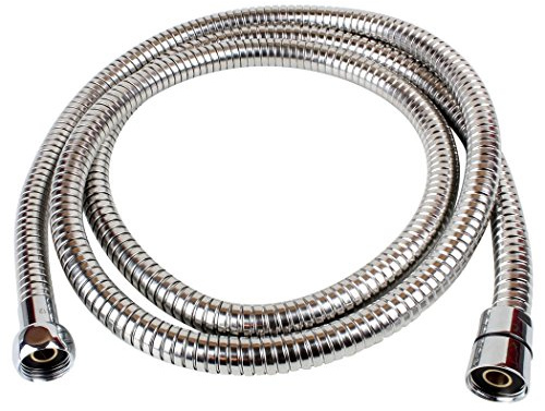 Sanixa JL1120CC Duschschlauch Edelstahl verchromt 200 cm | Brauseschlauch für Handbrause | Duschbrause Standard Anschluss-Gewinde für Badewanne