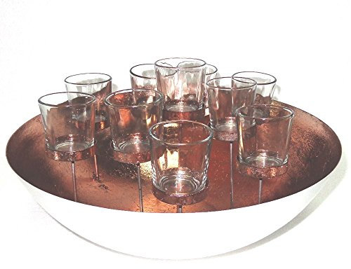 Gift Company 76716 Madras, Schale für 10 Teelichter, L, Weiss/rosé Ø 37 cm