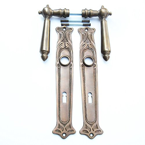 Türklinke Türbeschlag Zimmertürklinke BB Jugendstil Messing antik #13-2a-BB-A