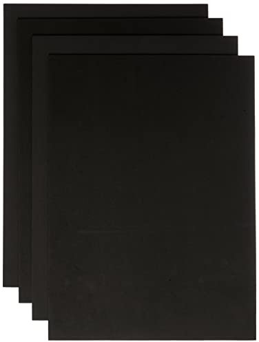 folia 23590 - Moosgummi, 5 Bögen, 2 mm, ca. 29 x 40 cm, schwarz - ideal für vielfältige Bastelarbeiten
