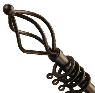Speedy County Metal 16 - 19mm Crown Extendable Curtain Pole Set, Black, 170 - 300 Cm