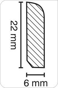Südbrock Massive Sockelleiste 6x22mm, Holzart: Abachi, lackiert