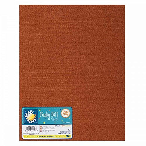 Craft Planet 9 x 12 Acrylic Felt, Light Brown, Sheets, Coloured Squares, Crafting Fabric, Stick with Glue Adhesive Pritt Sticks, Fabric for Sewing, Patchwork, Crafts