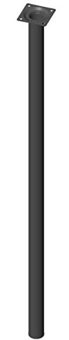 Element System 4 Stück Stahlrohrfüße rund, Tischbeine, Möbelfüße inklusive Anschraubplatte, Länge 75 cm, Durchmesser 30 mm, 4 Farben, 11 Abmessungen, schwarz, 11100-00083