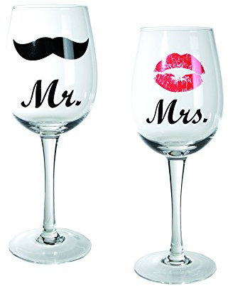 original Verres à Vin Mr & Mrs