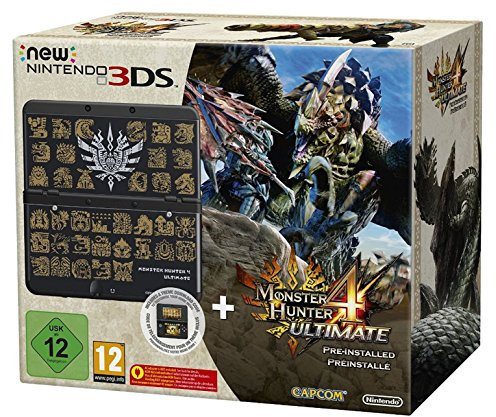 New Nintendo 3DS schwarz inkl. Monster Hunter 4 Ultimate + Zierblende