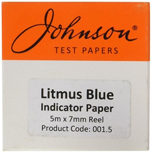 Johnson Test Papers 001.5 Litmus Blue Paper, Roll Dispenser, 5 m x 7 mm