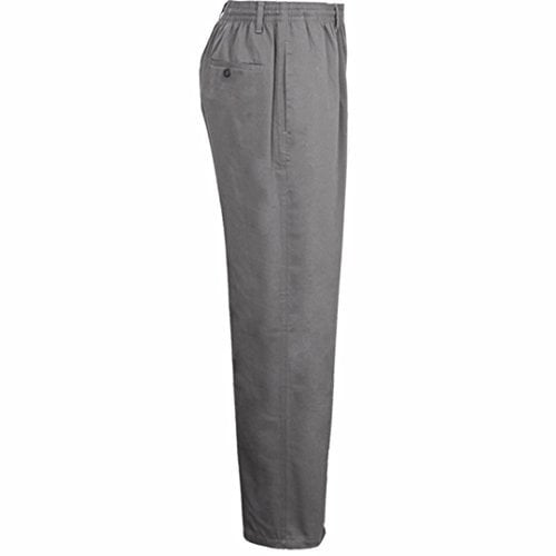 MyShoeStore Mens Smart Rugby Trousers Fully Elasticated Stretch Waist Band with Draw Cord Comfortable Fit Workwear Bottoms Straight Leg Casual Formal Work Pants Size 30-48(Grey,34/29)