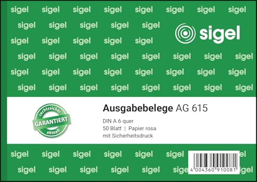 SIGEL Ausgabebeleg A6 quer 50 Blatt Formularblock | AG615, aus nachhaltigem Papier