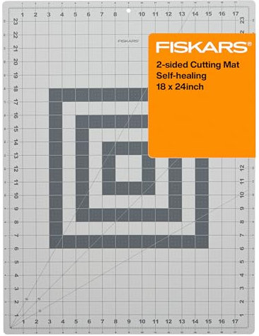Fiskars Selbstheilende Schneidematte für Quilten, Kunst und Handwerk, 45,7 x 61 cm Raster, Näh-Schneidematte, graue Stoff-Schneidematte, Bastelmatte, Nähzubehör und Quilt-Werkzeuge