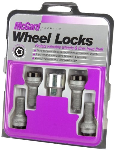 McGard 28318 Black Bolt Style Radius Seat Lock Bolt Set (M14 x 1.5 Thread Size)- Set of 4