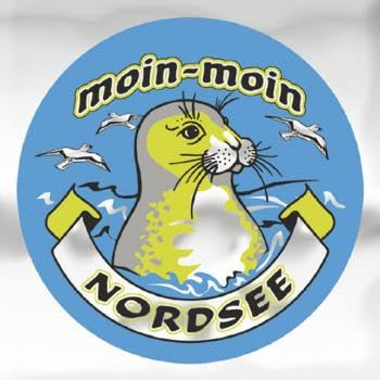 HSK (301492) Auto-Aufkleber rund mit Spiegelfolie - Moin-Moin NORDSEE - Gr. ca. 7.5cm - Aufkleber Emblem Stick
