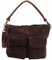 LECONI Schultertasche Ledertasche für Damen echtes Leder Natur großer Shopper Lederhandtasche für DIN A4 Damentasche Frauen Handtasche Veloursleder Wildleder 41x32x10cm dunkelbraun LE0039-V