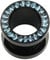eeddoo Flesh Tunnel Plug Kristall Schwarz Edelstahl 6 mm Blauer Zirkon
