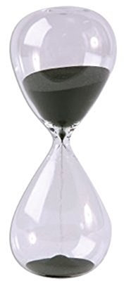 Grand sablier tendance en verre avec sable noir - Décoration d’intérieur ou cadeau de Noël et d'anniversaire 5 Minutes Noir