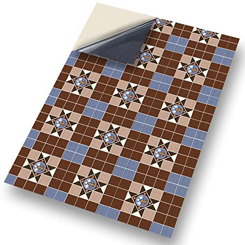 No 48 Floor Tile Victorian: NEW SELF ADHESIVE Dolls House Wallpaper : 1/12th scale Sheet Size : 12. 1/12” wide x 8.3/4” high (318mm x 225mm) Superior “Non see through” Semi Matt Vinyl Coverings that can be applied instantly over existing papers or directly on to any smooth surface – substantial thickness !