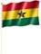 Stockflagge/Stockfahne GHANA Flagge/Fahne ca. 30 x 45 cm mit ca. 60cm Stab/Stock
