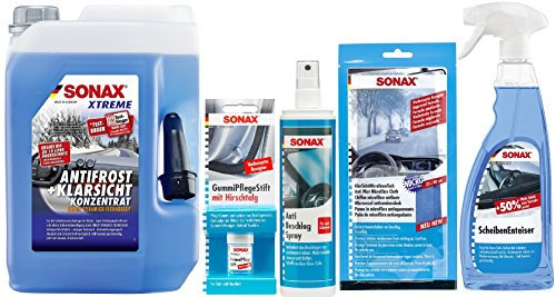 SONAX Xtreme Winter Set groß AntiFrost Konzentrat ScheibenEnteiser GummiPflege AntiBeschlag KlarSichtTuch