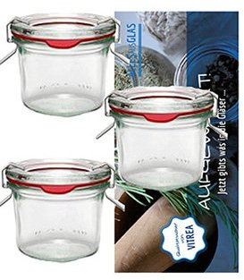 48 Weck Gläser 80 ml Einmachgläser Sturzgläser Weckgläser/inkl 48 Einkochringe 96 Klammern 48 Glasdeckel