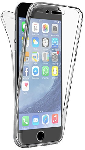 PHONILLICO® Coque Gel TPU Silicone Intégrale Transparent pour iPhone 6 / 6S - Housse Etui Protection Full Silicone Souple Ultra Mince Fine Slim Leger Tactile Deux Parties Avant Arrière Emboitable