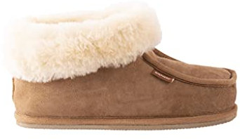 Shepherd of Sweden - Lena Lammfell-Hausschuhe - Damen - 100% Echtes Lammfell - Bequem - Weich und warm - Flauschig - Chestnut - Größe 40
