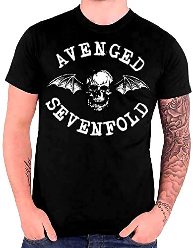 Avenged Sevenfold Deathbat Crest Logo offiziell Herren Nue Schwarz T Shirt