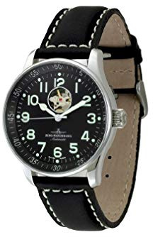Zeno-Watch Herrenuhr - X-Large Pilot Open Heart - P554U-a1