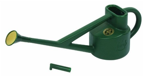 HAWS The Sutton Splash Outdoor/Indoor Garden Watering Can | Green | 1/2 Gallon | Long Reach Spout | Interchangeable Plastic Round Rose | Three Year Guarantee