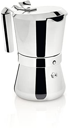 Giannini Caffettiera Giannina La Tradizione 9/6 tazze Acciaio inox Adatta all'induzione Made In Italy