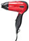 Red Hot 37070 1200W Travel Hair Dryer with Folding Handle/Dual Voltage / 2 Heat Settings/Compact & Lightweight/Red Coloured