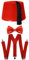 0207VP74XJC Fez Rouge + nœud Papillon + Bretelles Accessoire de déguisement
