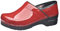 Sanita Patent | Zoccoli Professionali Chiusi | Zoccoli Artigianali Originali in Pelle Flessibile | Donna | Plantare Anatomico in Schiuma Morbida | Rosso | 40