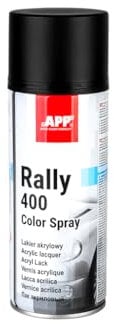APP Rally 400 Color Spray - Bombe de peinture noir mate | Peinture acrylique en spray | Bombe peinture noir mat pour toutes les surfaces avec une haute couverture | 400 ml