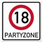Herz & Heim® Partydekoration Riesiges PVC Verkehrsschild zum Geburtstag 50 cm x 50 cm 18. Geburtstag