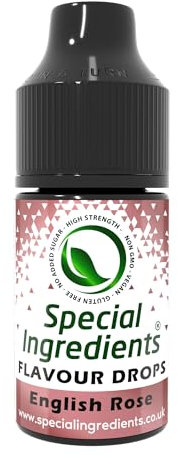 Rose Flavour Drop 30ml Highly Concentrated Versatile Food Flavouring - Vegan, Non GMO, Gluten Free