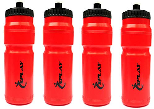 Water Bottle (Red) 4 Pack, Unique Design, Leak-Free Lid,Environment-Friendly,Made of Best Material, Highly Durable, Suitable for Sports/Training.