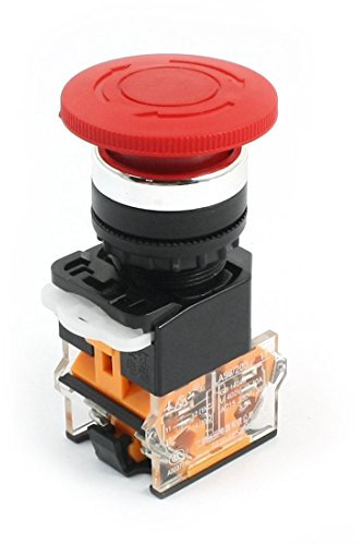 sourcing map Lockierung Pilzkopf Rotierender Not-Aus Taste Druckschalter 400V 10A