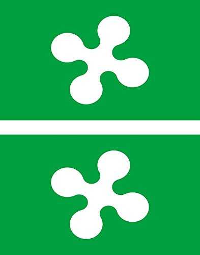 2 x Self Adhesive Sticker Car Vinyl Italian Flag Italy Lombardy
