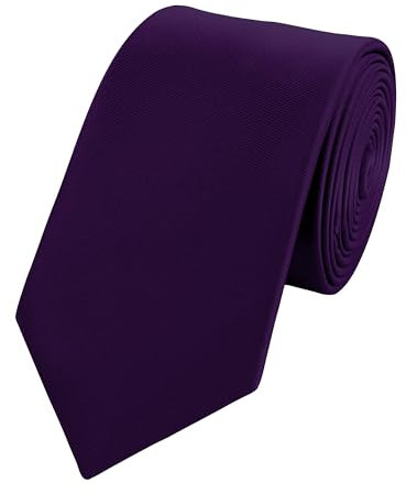 Fabio Farini - einfarbige elegante Unicolor Krawatten für Herren - 6cm/8cm zur Auswahl Lila Violett Klassisch (8cm)