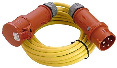 as - Schwabe Starkstrom Verlängerungskabel 50 m K35 AT-N07V3V3-F 5G4-400V/32A/6h/ca. 22kW - Baustelle, Garten - 5-polige, robuste CEE Verlängerung für Außenbereich - IP44 - Made in Germany, 60727