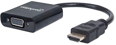 Manhattan HDMI - VGA VGA, Micro-USB Nero