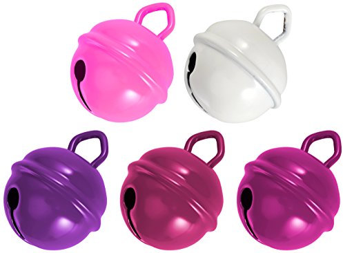 Rayher 25075000 Metallglöckchen, 19 mm Ø, 5 Stück, rosa mix