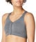 Jockey Women's Mid Impact Zip Front Sports Bra, Opaque, Grey, XL