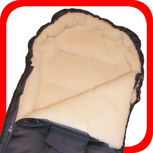 Baby Universal Fußsack, 100% Lammwolle, dunkelblau