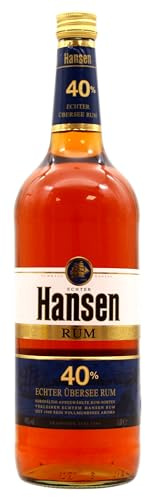 Hansen Rum | Echter Übersee Rum | Mit karibischem Charakter | Kräftiger Geschmack und ausgewogenes Aroma | Gereift in Weißeichenfässern | 1L | 40% Vol.