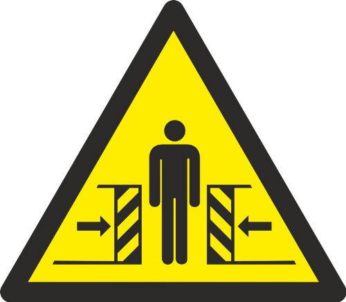 Aufkleber ASR-A1-3 (DIN EN ISO 7010) Warnung vor Quetschgefahr W019 2,5 cm groß 99 Stück A4 Bogen