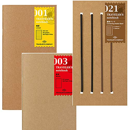 Midori Traveler's Notebook Standard Size Refill Set - No001,No003,No021 - 3pc (Harajuku Culture Only)
