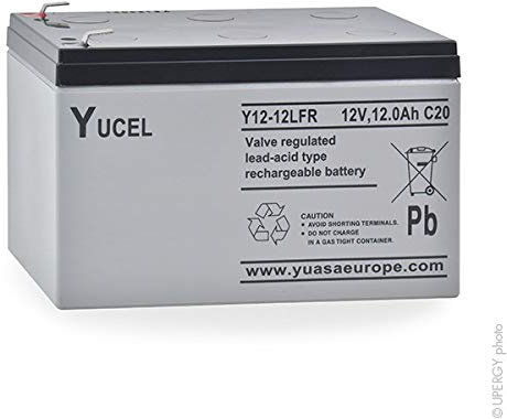batterie au plomb - yucel - 12ah - 12 volts - yuasa y12-12fr