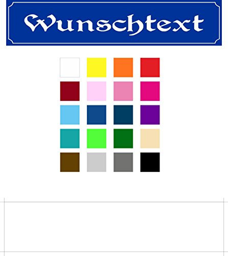 Melis-Folienwerkstatt Schild Wunschtext Wunschname – 52x11cm – 10 Designs + 10 Schriften + Bohrlöcher Aufkleber Hartschaum Aluverbund -S00154C