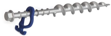 Peggy Peg – 2 Stück Schraubheringe Long aus Aluminium 31cm – Erdschrauben für Normale bis sandige Böden & Böden mit Geröll – hochbelastbare Zeltheringe für Großzelte, Leinen, Planen, Sturmverspannung